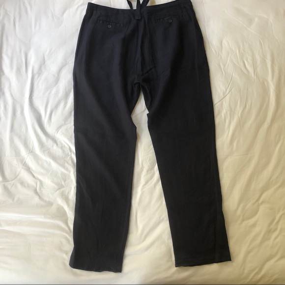 SAKS FIFTH AVENUE Linen Relaxed Fit Summer Pants - Picture 2 of 8